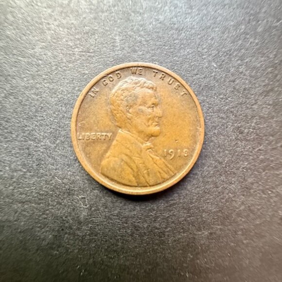 1918 1C Lincoln Wheat Cent Penny - about AU, as shown - Picture 5 of 5